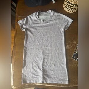 lululemon athletica Women's Short Sleeve Striped Tee - White, Pink & Light Gray